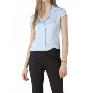 NEW DEX CLOTHING button front tee shirt in fresh sky